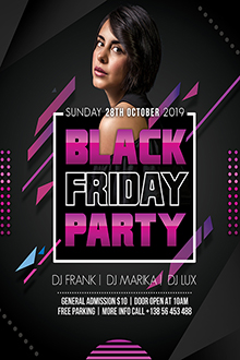 скачать PSD-шаблон флаера: Black Friday Party Flyer