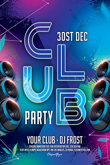 скачать PSD-шаблон флаера: Club Party Flyer