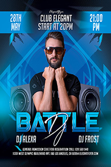 скачать PSD-шаблон флаера: Dj Battle Flyer