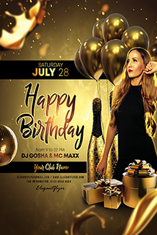 скачать PSD-шаблон флаера: Happy-Birthday Flyer