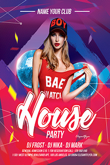 скачать PSD-шаблон флаера: House Party Flyer