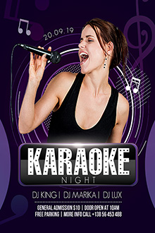 скачать PSD-шаблон флаера: Karaoke Night Flyer