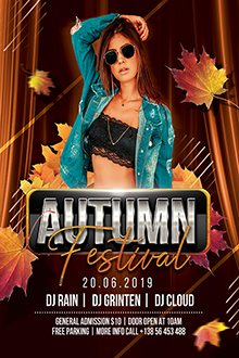 скачать PSD-шаблон флаера: Autumn Party Flyer