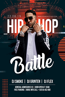 скачать PSD-шаблон флаера: Hip-Hop Battle Flyer (PSD)