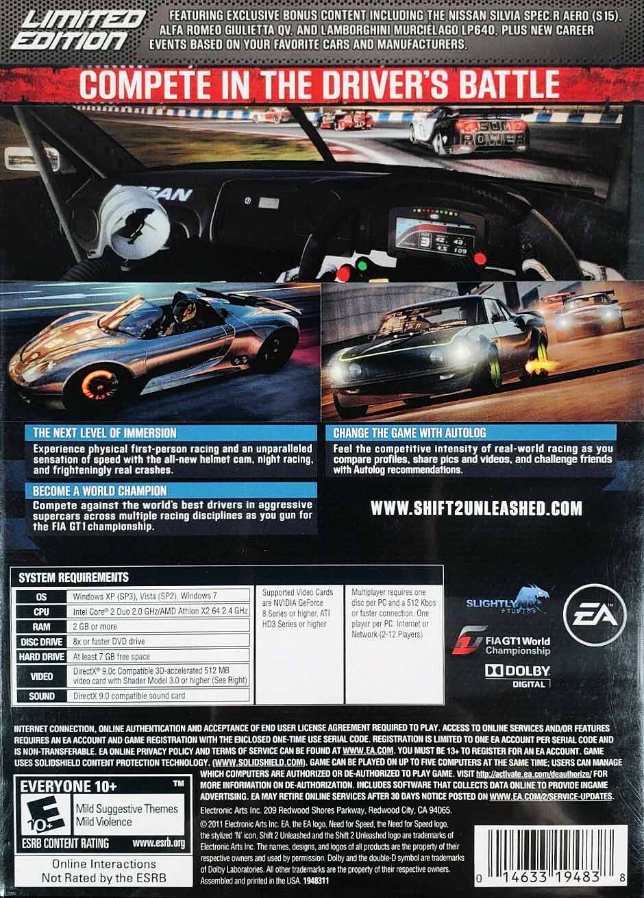 Need for Speed: Shift 2: Unleashed — Limited Edition [L] [ENG / ENG] (2011)  (1.0.0.0) [Electronic Arts]